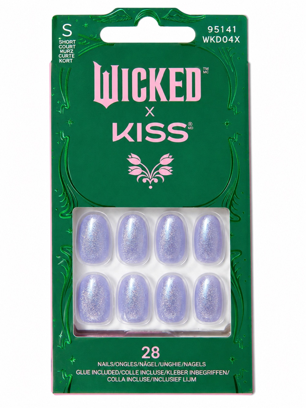 KISS Lavender Iridescent Press-On Nails - Shimmery Purple Set